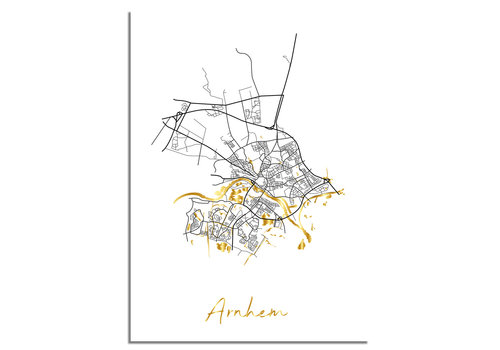 DesignClaud Arnhem Karte Stadtplan Poster mit Goldfoliendruck