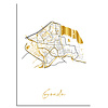 Gouda Karte Stadtplan Poster mit Goldfoliendruck