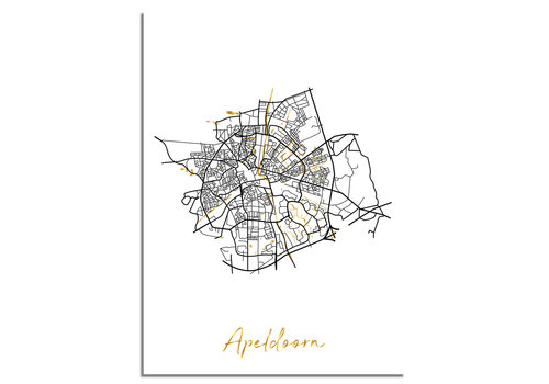 DesignClaud Apeldoorn Karte Stadtplan Poster mit Goldfoliendruck