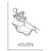 Houten Stadtplan-poster