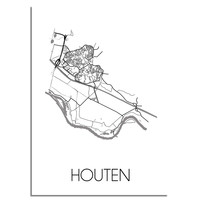 Houten Stadtplan-poster