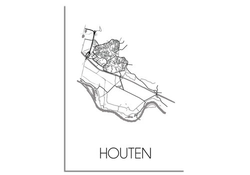DesignClaud Houten Stadtplan-poster