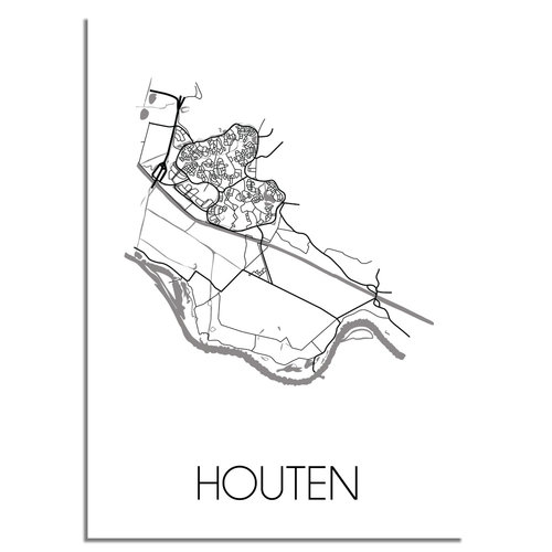 Houten Stadtplan-poster 