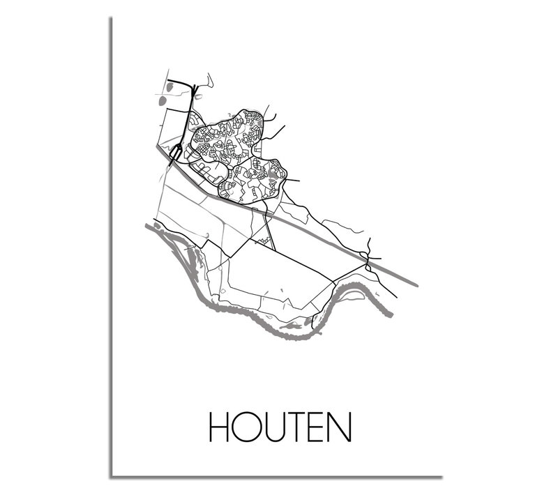 Houten Stadtplan-poster