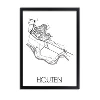 Houten Stadtplan-poster