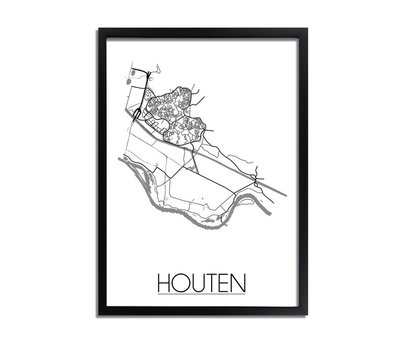 Houten Stadtplan-poster