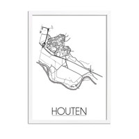 Houten Stadtplan-poster
