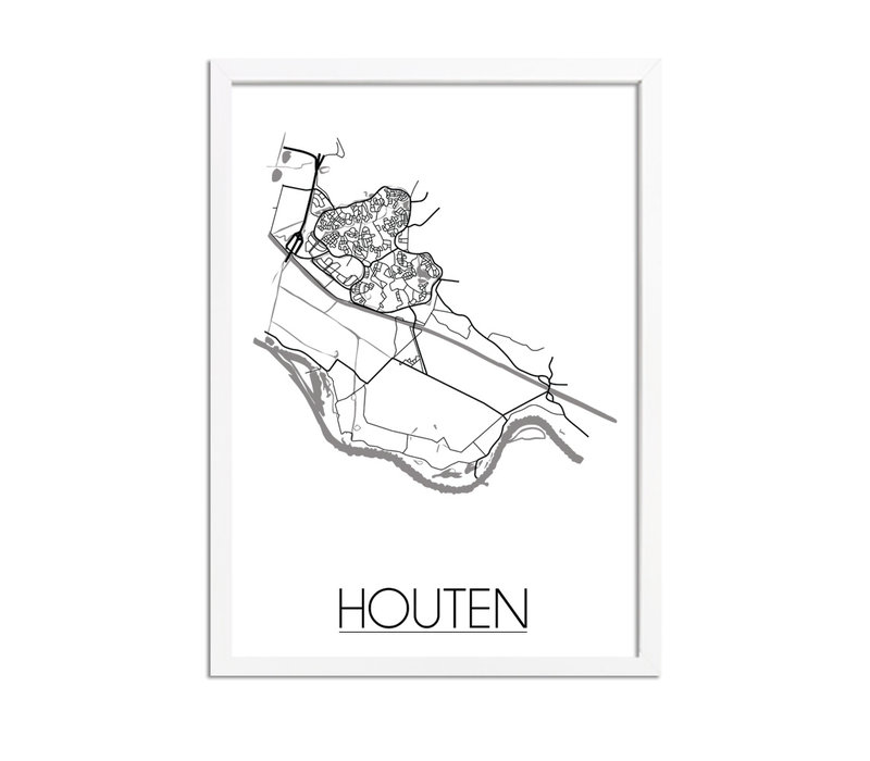 Houten Stadtplan-poster