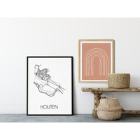Houten Stadtplan-poster