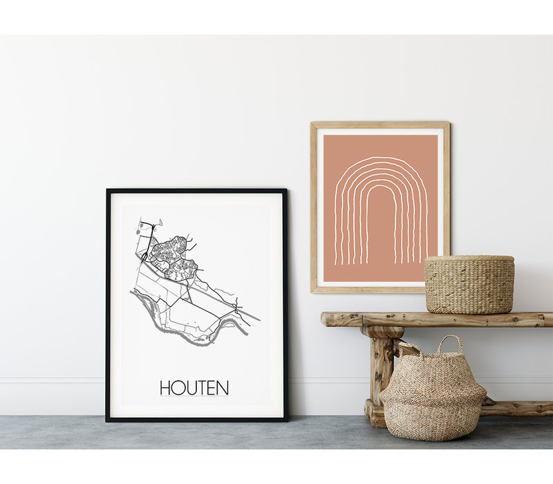 Houten Stadtplan-poster