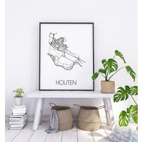 Houten Stadtplan-poster