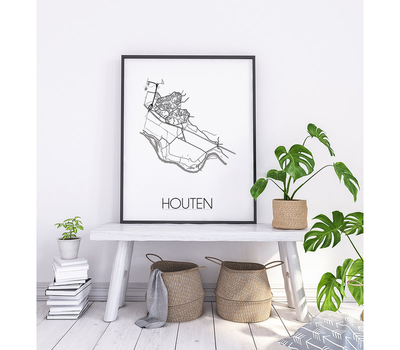 Houten Stadtplan-poster