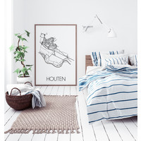 Houten Stadtplan-poster