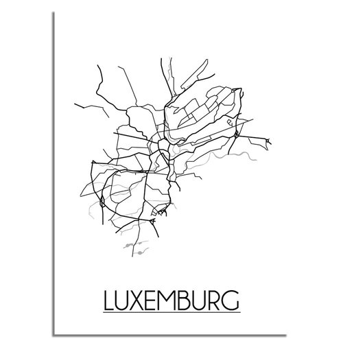 Luxemburg Plattegrond poster 