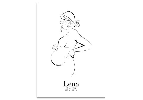 DesignClaud Geburtsposter Schwangerer Bauch - 9 Monate Poster