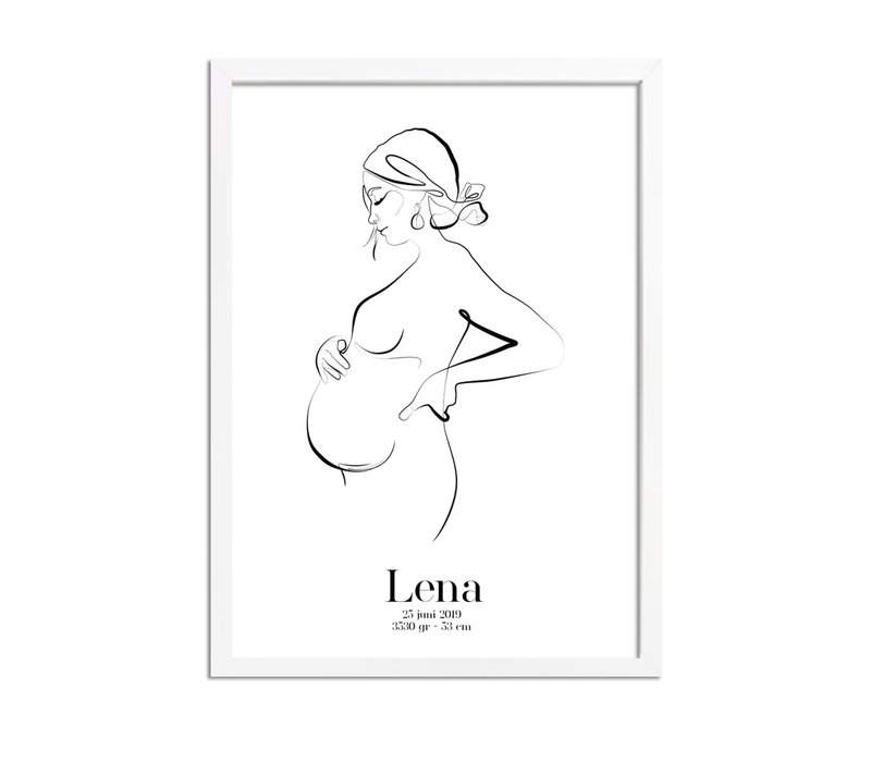 Geburtsposter Schwangerer Bauch - 9 Monate Poster