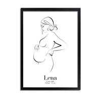 Geburtsposter Schwangerer Bauch - 9 Monate Poster