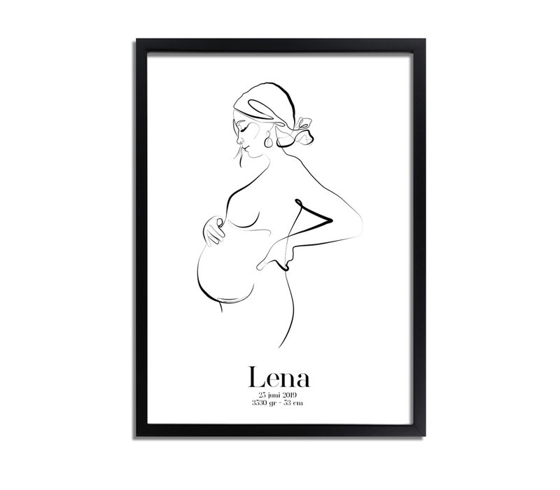 Geburtsposter Schwangerer Bauch - 9 Monate Poster