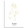 DesignClaud Geburtsposter Schwangerer Bauch - 9 Monate Poster - Goldfolie