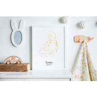 Geburtsposter Mutter und Kind - Goldfolie