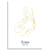DesignClaud Geburtsposter Mutter und Kind - Goldfolie