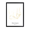 DesignClaud Hochzeitsposter Braut und Bräutigam Goldfolie - Hochzeitsgeschenk personalisiert
