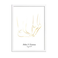 Hochzeitsposter Braut und Bräutigam Goldfolie - Hochzeitsgeschenk personalisiert