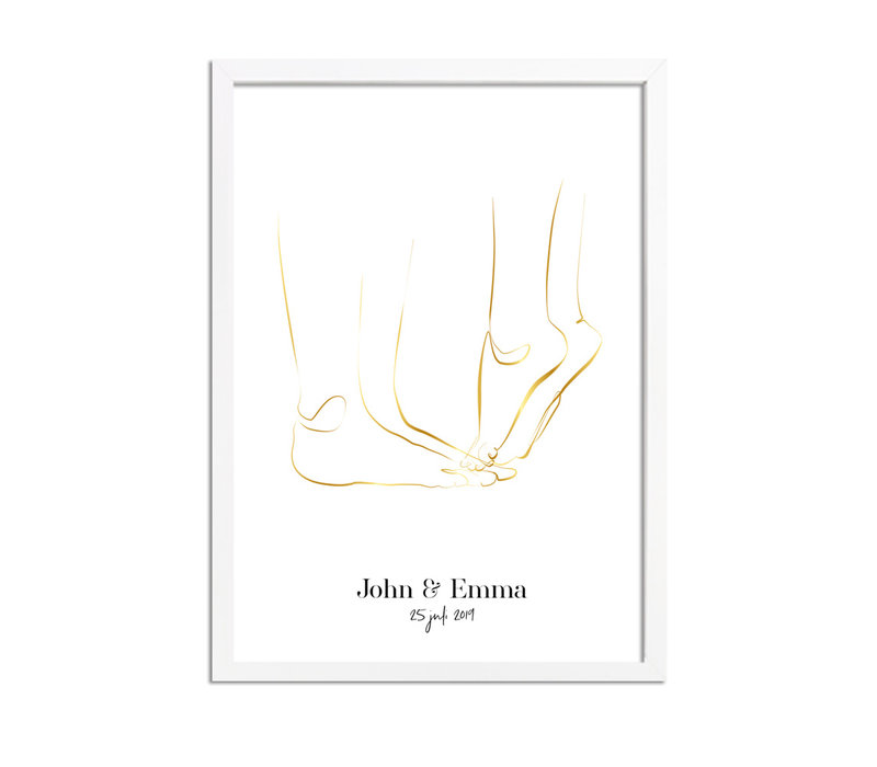 Hochzeitsposter Braut und Bräutigam Goldfolie - Hochzeitsgeschenk personalisiert