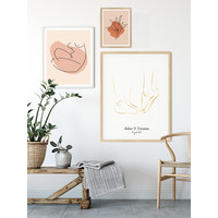 Hochzeitsposter Braut und Bräutigam Goldfolie - Hochzeitsgeschenk personalisiert