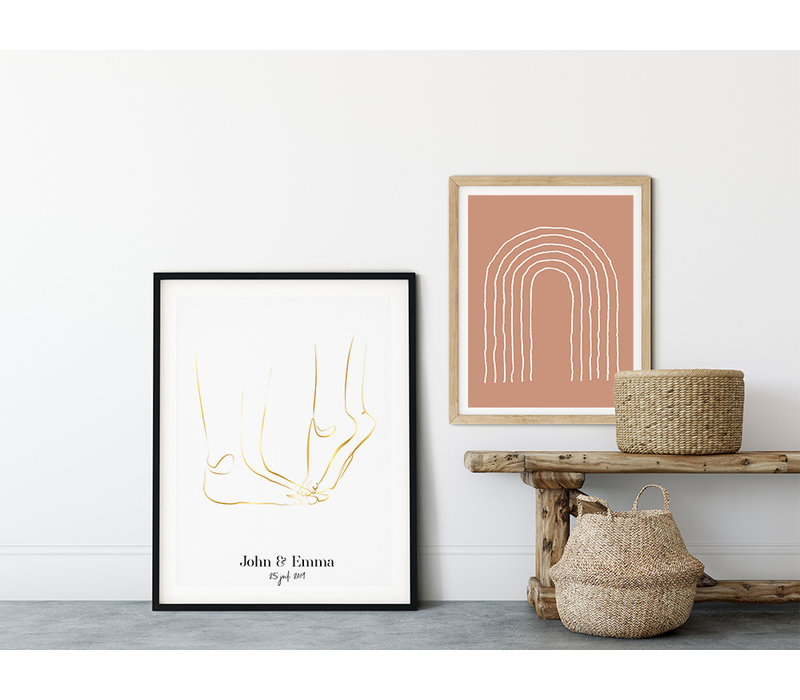 Hochzeitsposter Braut und Bräutigam Goldfolie - Hochzeitsgeschenk personalisiert