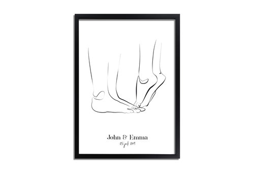 DesignClaud Hochzeitsposter Brautpaar - Hochzeitsgeschenk personalisiert