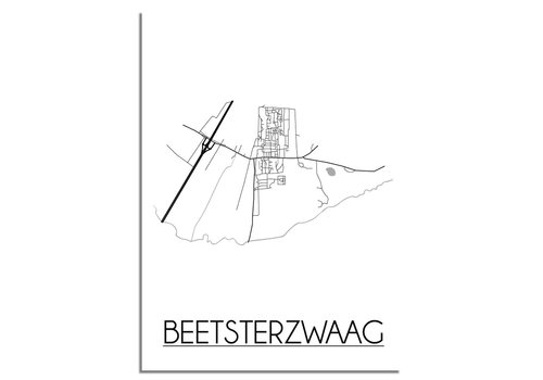 DesignClaud Beetsterzwaag Stadtplan-poster
