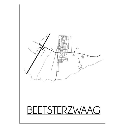 Beetsterzwaag Stadtplan-poster 