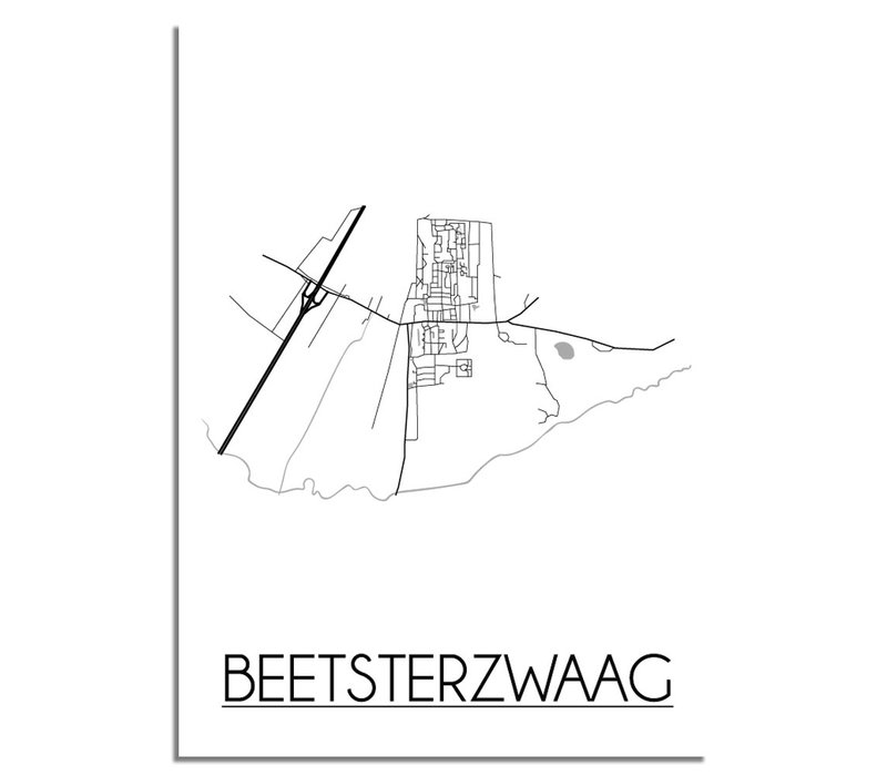 Beetsterzwaag Stadtplan-poster
