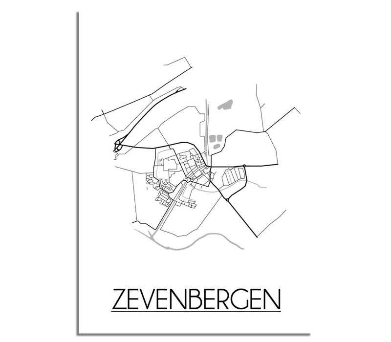 Zevenbergen Stadtplan-poster