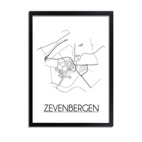 Zevenbergen Stadtplan-poster
