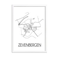 Zevenbergen Stadtplan-poster