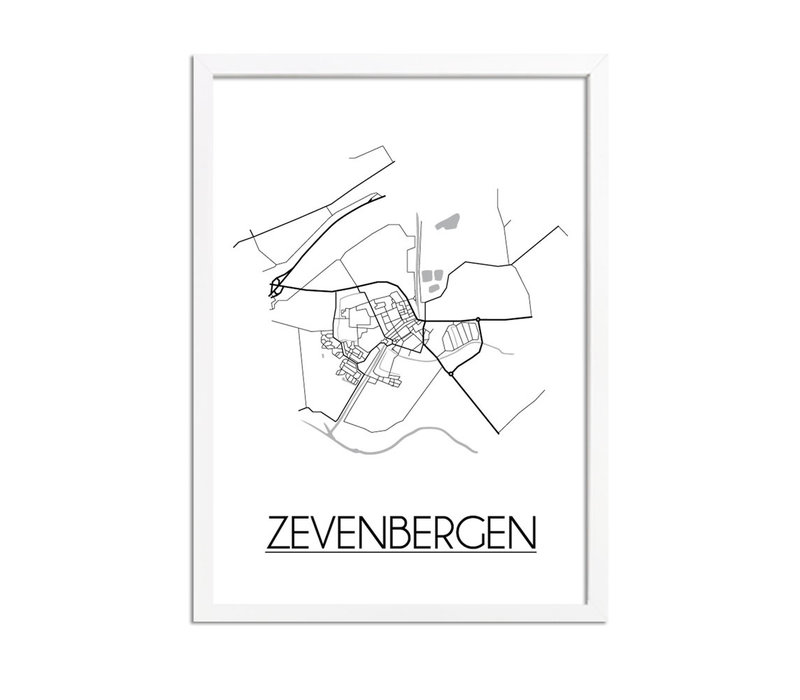 Zevenbergen Stadtplan-poster