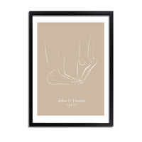 Hochzeitsposter Brautpaar - Hochzeitsgeschenk personalisiert - Natur