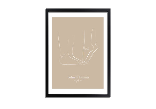 DesignClaud Hochzeitsposter Brautpaar - Hochzeitsgeschenk personalisiert - Natur