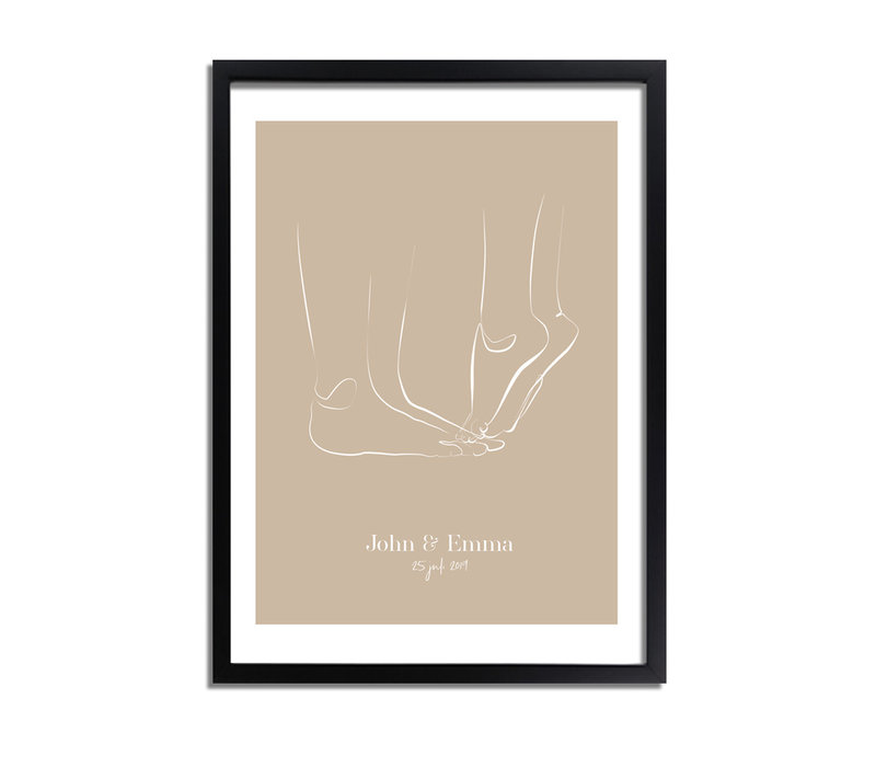 Hochzeitsposter Brautpaar - Hochzeitsgeschenk personalisiert - Natur