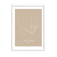 Hochzeitsposter Brautpaar - Hochzeitsgeschenk personalisiert - Natur