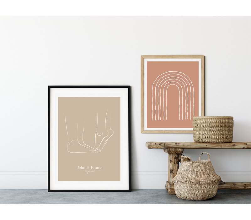 Hochzeitsposter Brautpaar - Hochzeitsgeschenk personalisiert - Natur