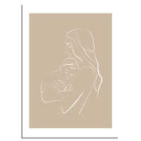 Poster Frau mit Baby natürliche - Minimalismus