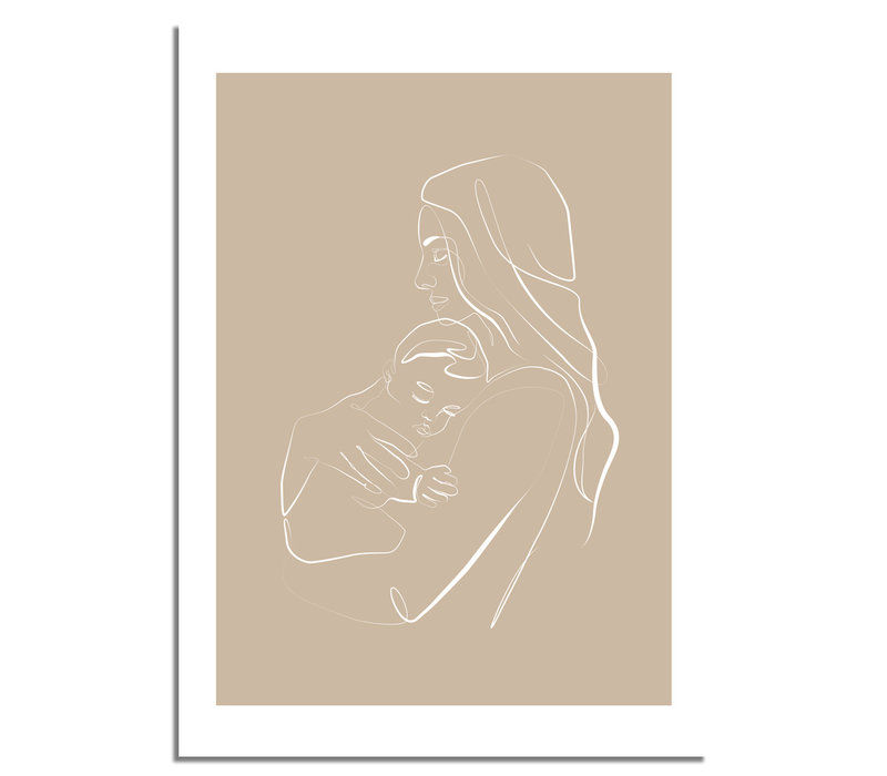 Poster Frau mit Baby natürliche - Minimalismus