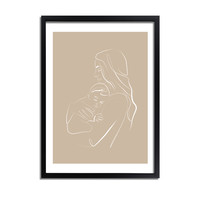 Poster Frau mit Baby natürliche - Minimalismus