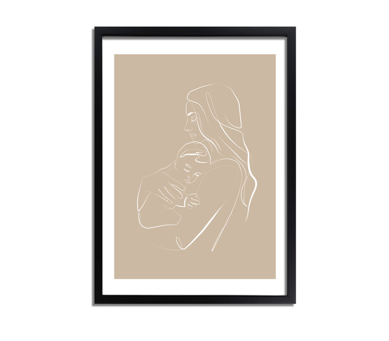 Poster Frau mit Baby natürliche - Minimalismus