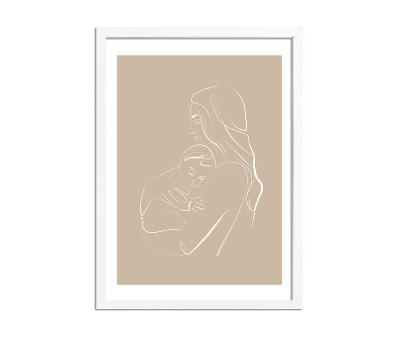 Poster vrouw met baby naturel - minimalisme