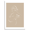 Poster Zwangere vrouw naturel - minimalisme