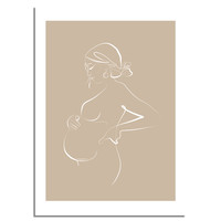 Poster Schwangere Frau natürliche - Minimalismus